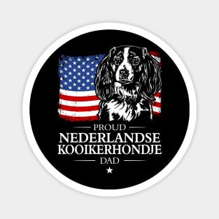 Proud Nederlandse Kooikerhondje Dad American Flag patriotic dog Magnet